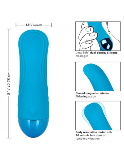Голубой мини-вибратор Tremble Tickle - 12,75 см.