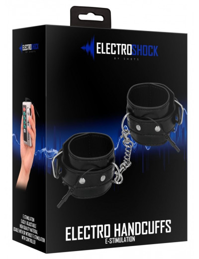 Черные наручники с электростимуляцией Electro Handcuffs