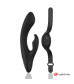 Черный вибратор-кролик с пультом-часами Anne s Desire Rabbit Vibe Wireless Watchme - 20,5 см.