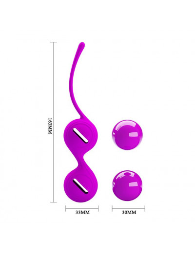 Лиловые вагинальные шарики на сцепке Kegel Tighten Up I