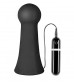 Большая чёрная вибропробка MENZSTUFF VIBRATING BUTTCRASHER BULBOUS - 20 см.