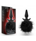Силиконовая анальная пробка с чёрным заячьим хвостом Bunny Tail Pom Plug - 12,7 см.