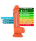 Оранжевый фаллоимитатор 7.5 Inch Silicone Dual Density Cock with Balls - 19 см.