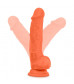 Оранжевый фаллоимитатор 7.5 Inch Silicone Dual Density Cock with Balls - 19 см.