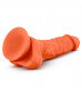 Оранжевый фаллоимитатор 7.5 Inch Silicone Dual Density Cock with Balls - 19 см.