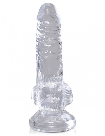 Прозрачный фаллоимитатор King Cock Clear 4  Cock with Balls - 12,7 см.