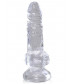 Прозрачный фаллоимитатор King Cock Clear 4  Cock with Balls - 12,7 см.
