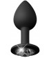 Черные трусики Crotchless Secret Gem S-M-L с анальной пробкой