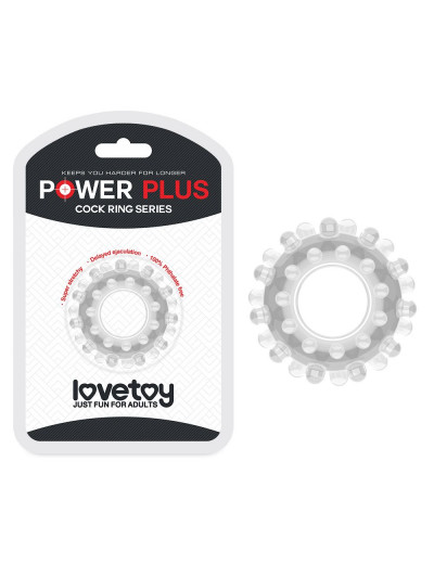 Прозрачное эрекционное кольцо POWER PLUS Cockring