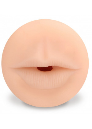 Телесный мастурбатор-ротик с эффектом смазки Deluxe Oral
