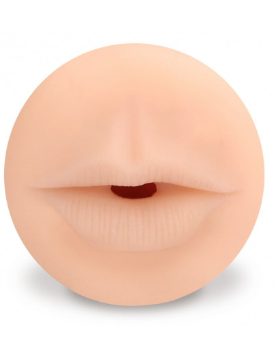 Телесный мастурбатор-ротик с эффектом смазки Deluxe Oral