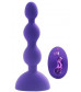 Фиолетовый анальный вибростимулятор Anal Beads S с пультом ДУ - 14,5 см.