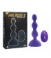 Фиолетовый анальный вибростимулятор Anal Beads S с пультом ДУ - 14,5 см.