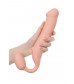 Телесный безремневой страпон Silicone Bendable Strap-On XL