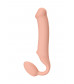 Телесный безремневой страпон Silicone Bendable Strap-On XL