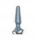 Серая анальная пробка с вибрацией Satisfyer Plug-ilicious 2 - 14 см.