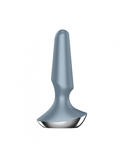 Серая анальная пробка с вибрацией Satisfyer Plug-ilicious 2 - 14 см.