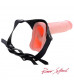 Телесный полый страпон на регулируемых ремешках ROCCO REALISTIC STRAP ON - 23 см.
