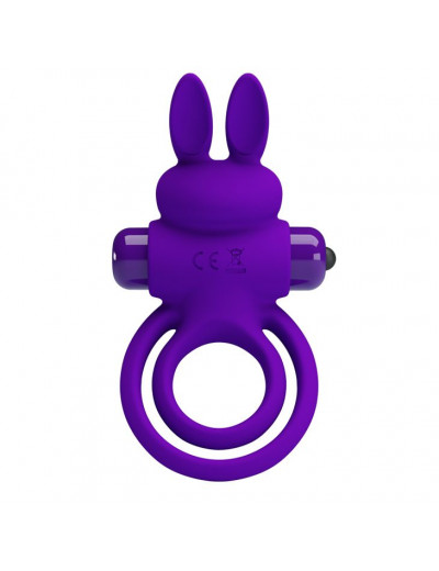 Фиолетовое эрекционное кольцо с вибростимуляцией клитора Vibrant Penis Ring III