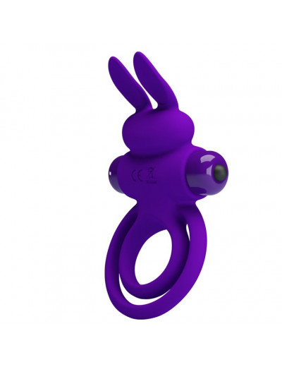 Фиолетовое эрекционное кольцо с вибростимуляцией клитора Vibrant Penis Ring III
