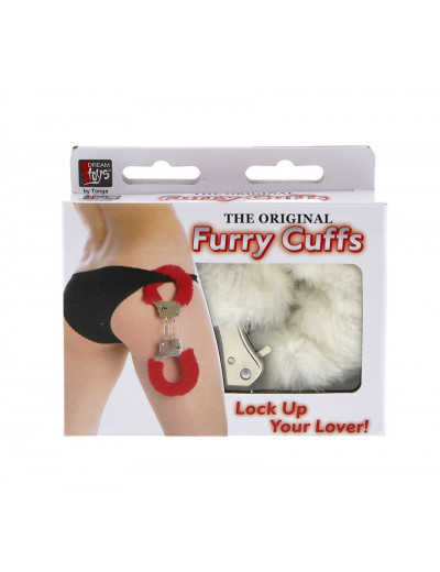 Металлические наручники с белой меховой опушкой METAL HANDCUFF WITH PLUSH WHITE