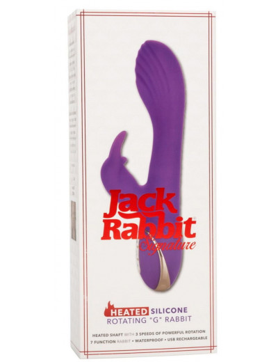 Фиолетовый вибратор-кролик с нагревом Jack Rabbit Signature Heated Silicone Rotating - 21,5 см.