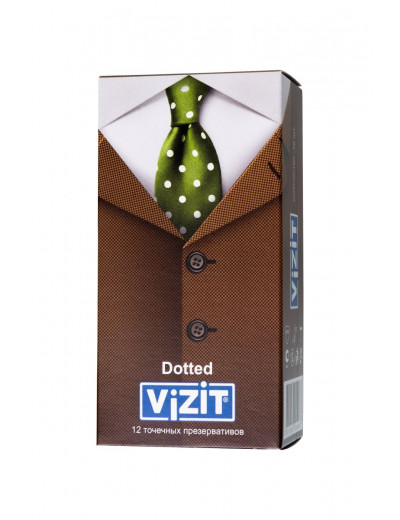 Презервативы с точечками VIZIT Dotted - 12 шт.