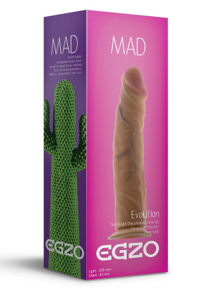 Реалистичный фаллоимитатор без мошонки Mad Cactus - 20,5 см.
