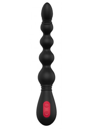 Черный вибромассажер для анальной стимуляции ANAL FLEXI BEADS - 21 см.