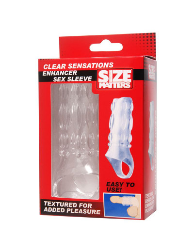 Насадка на пенис с кольцом для мошонки Clear Sensations Enhancer Sex Sleeve - 11,5 см.