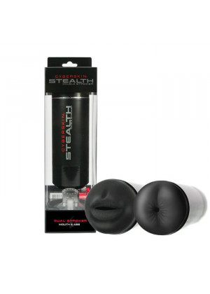 Двусторонний мастурбатор CyberSkin Stealth Double Stroker - ротик и попка