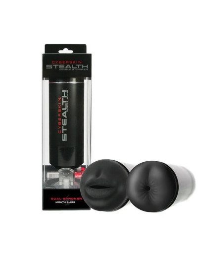 Двусторонний мастурбатор CyberSkin Stealth Double Stroker - ротик и попка