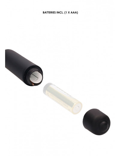 Черный гладкий стимулятор уретры с вибрацией Silicone Vibrating Bullet Plug Extra Long