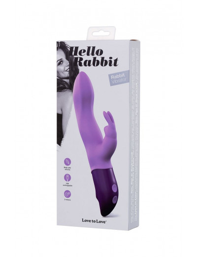Сиреневый вибратор-кролик Hello Rabbit - 24,5 см.