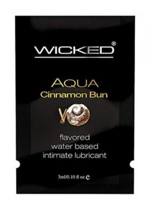 Лубрикант Wicked Aqua Cinnamon Bun с ароматом булочки с корицей - 3 мл.