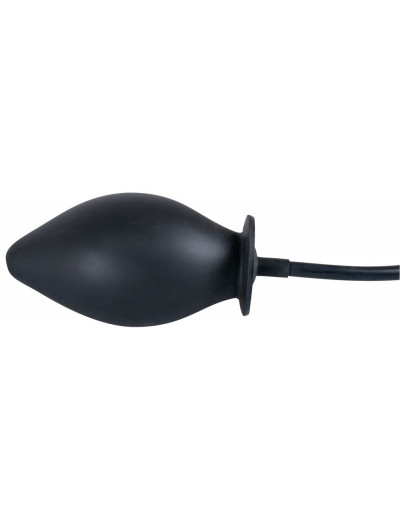 Черная надувная анальная пробка True Black - 11,5 см.