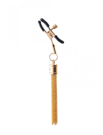 Золотистые зажимы для сосков PREMIUM NIPPLE CLAMPS WITH TASSLE