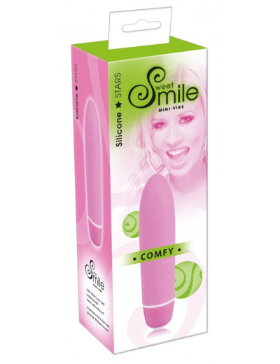 Розовый вибратор Smile Mini Comfy - 13 см.
