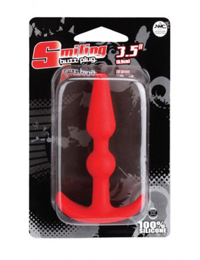 Красная анальная втулка T-SHAPE SILICONE BUTT PLUG RED - 9,9 см.