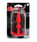 Красная анальная втулка T-SHAPE SILICONE BUTT PLUG RED - 9,9 см.