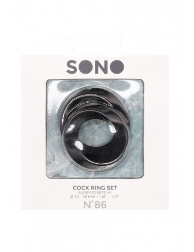 Набор из двух черных эрекционных колец N 86 Cock Ring Set