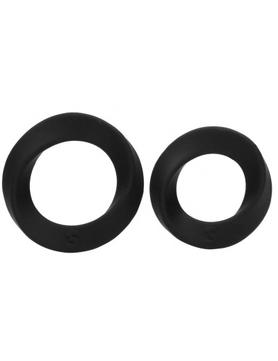 Набор из двух черных эрекционных колец N 86 Cock Ring Set
