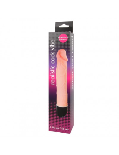 Реалистичный фаллоимитатор с ротацией Realistic Cock Vibe - 23,5 см.