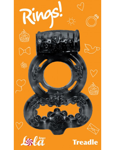 Чёрное эрекционное кольцо Rings Treadle с подхватом