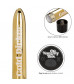 Золотистый классический вибратор Naughty Bits Gold Dicker Personal Vibrator - 19 см.