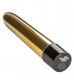 Золотистый классический вибратор Naughty Bits Gold Dicker Personal Vibrator - 19 см.