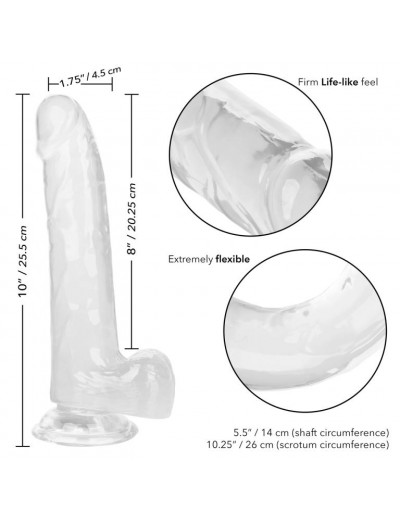 Прозрачный фаллоимитатор Size Queen 8  - 25,5 см.