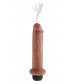 Кофейный фаллоимитатор с имитацией семяизвержения 7  Squirting Cock - 21,6 см.