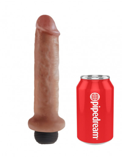 Кофейный фаллоимитатор с имитацией семяизвержения 7  Squirting Cock - 21,6 см.