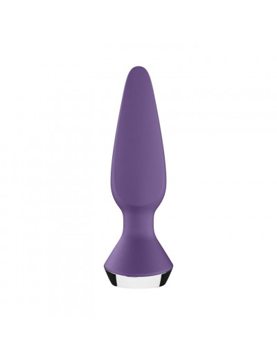 Фиолетовая анальная пробка с вибрацией Satisfyer Plug-ilicious 1 - 13,5 см.